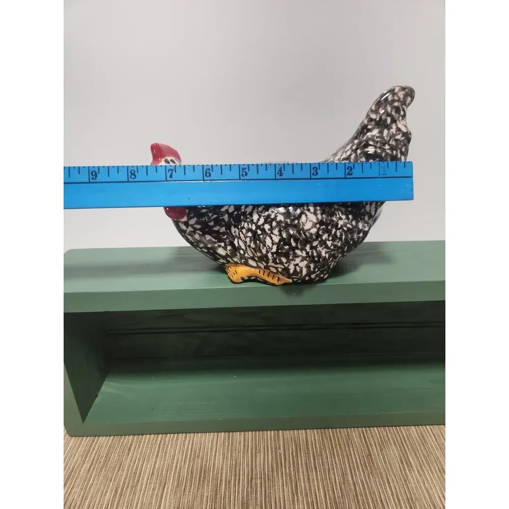 La Dolce Vita Speckled Sponge Painted Hen Chicken/Hen Ceramic Kitchen Home Decor